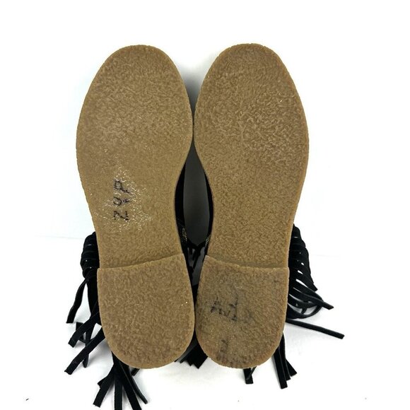 Kate Spade Ankle Boot 8 Betsie Too Suede Fringed Black Booties Womens Zip Up - Picture 10 of 14